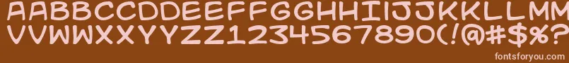 Kidkosmic Font – Pink Fonts on Brown Background