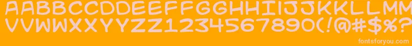 Kidkosmic Font – Pink Fonts on Orange Background
