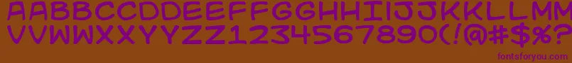 Kidkosmic Font – Purple Fonts on Brown Background