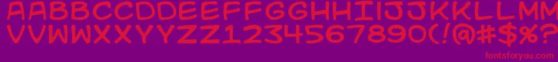 Kidkosmic Font – Red Fonts on Purple Background