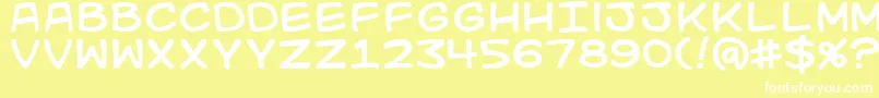 Kidkosmic Font – White Fonts on Yellow Background