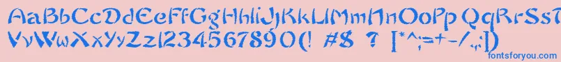 フォントSayonaraTrashFree – ピンクの背景に青い文字