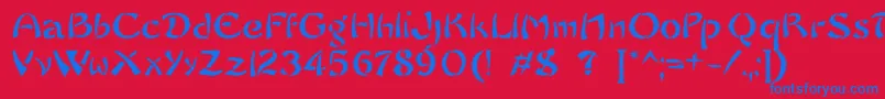 SayonaraTrashFree Font – Blue Fonts on Red Background