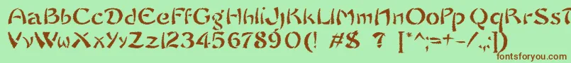 SayonaraTrashFree Font – Brown Fonts on Green Background