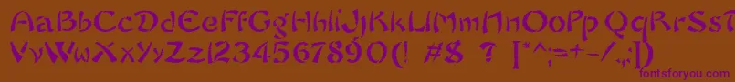 SayonaraTrashFree Font – Purple Fonts on Brown Background