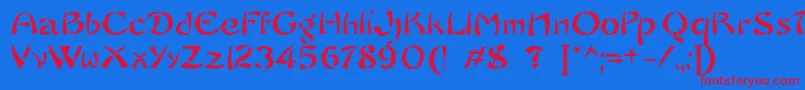 SayonaraTrashFree Font – Red Fonts on Blue Background