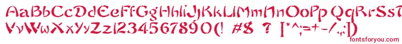 フォントSayonaraTrashFree – 白い背景に赤い文字