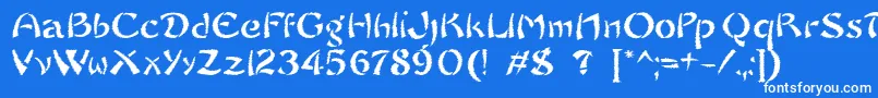 フォントSayonaraTrashFree – 青い背景に白い文字