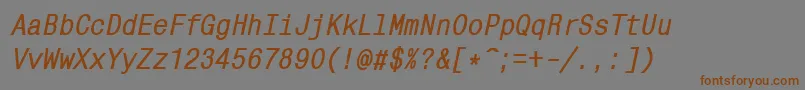 MonocondensedcttBolditalic Font – Brown Fonts on Gray Background