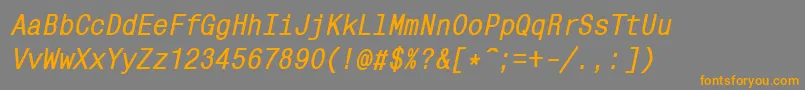 MonocondensedcttBolditalic Font – Orange Fonts on Gray Background