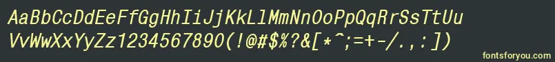 MonocondensedcttBolditalic Font – Yellow Fonts on Black Background