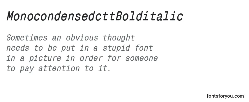 MonocondensedcttBolditalic Font