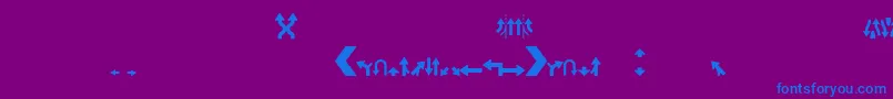Roadgeek2005Arrows2-Schriftart – Blaue Schriften auf violettem Hintergrund