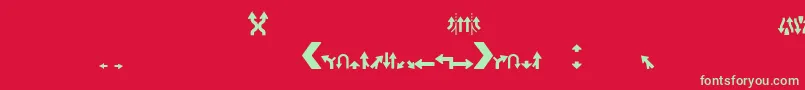 Roadgeek2005Arrows2 Font – Green Fonts on Red Background