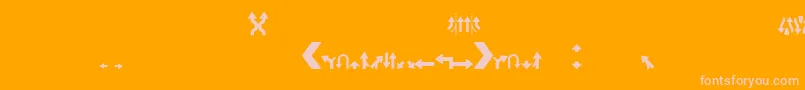 Roadgeek2005Arrows2-Schriftart – Rosa Schriften auf orangefarbenem Hintergrund