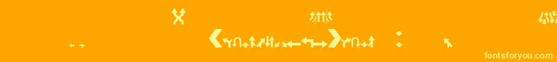Roadgeek2005Arrows2-Schriftart – Gelbe Schriften auf orangefarbenem Hintergrund