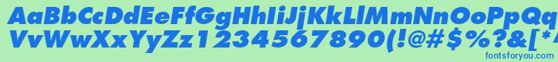 FavoritextraboldItalic Font – Blue Fonts on Green Background