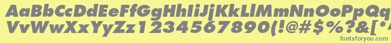 FavoritextraboldItalic-Schriftart – Graue Schriften auf gelbem Hintergrund