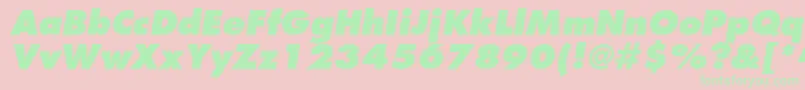 FavoritextraboldItalic Font – Green Fonts on Pink Background