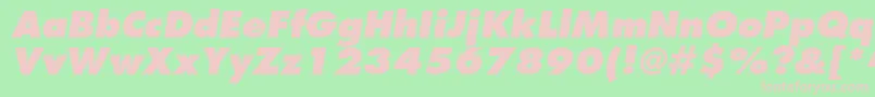 FavoritextraboldItalic-fontti – vaaleanpunaiset fontit vihreällä taustalla
