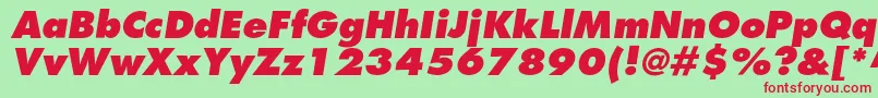 FavoritextraboldItalic Font – Red Fonts on Green Background