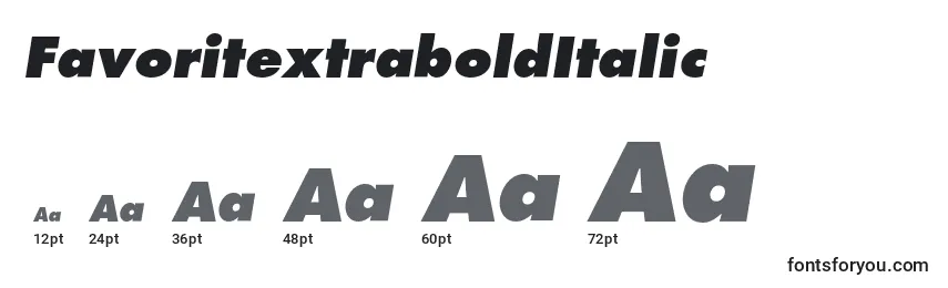 Размеры шрифта FavoritextraboldItalic