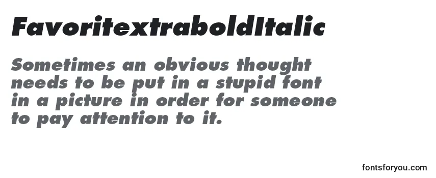 Review of the FavoritextraboldItalic Font