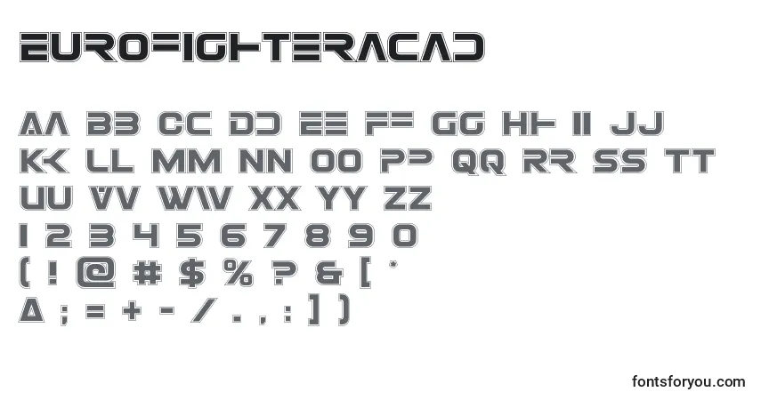 Schriftart Eurofighteracad – Alphabet, Zahlen, spezielle Symbole