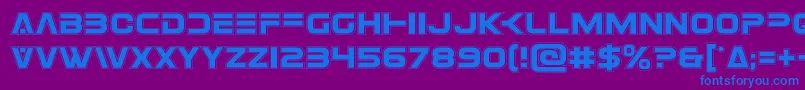 Eurofighteracad Font – Blue Fonts on Purple Background