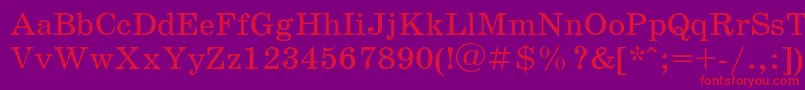 Schoolbook Font – Red Fonts on Purple Background