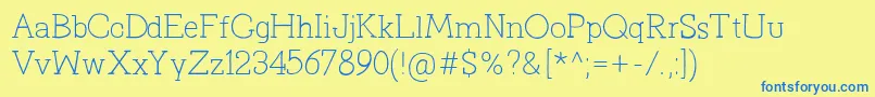 PrimitivaLight Font – Blue Fonts on Yellow Background
