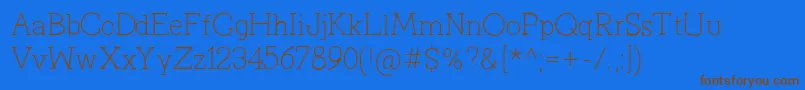 PrimitivaLight Font – Brown Fonts on Blue Background