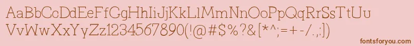 PrimitivaLight Font – Brown Fonts on Pink Background