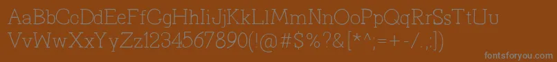 PrimitivaLight Font – Gray Fonts on Brown Background