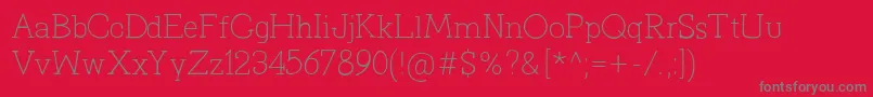 PrimitivaLight Font – Gray Fonts on Red Background