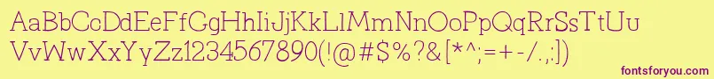 PrimitivaLight Font – Purple Fonts on Yellow Background