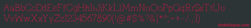 PrimitivaLight Font – Red Fonts on Black Background