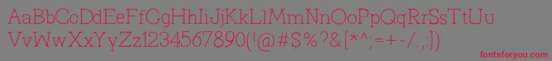 PrimitivaLight Font – Red Fonts on Gray Background