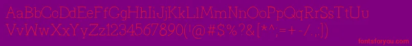 PrimitivaLight Font – Red Fonts on Purple Background