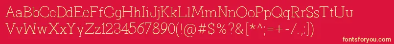 PrimitivaLight Font – Yellow Fonts on Red Background