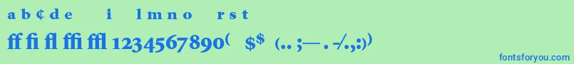 MinionExpertBlack Font – Blue Fonts on Green Background