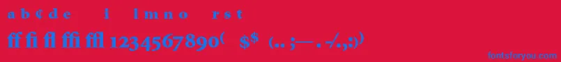 フォントMinionExpertBlack – 赤い背景に青い文字