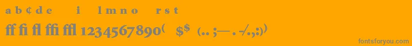MinionExpertBlack-Schriftart – Graue Schriften auf orangefarbenem Hintergrund