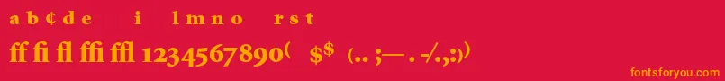 フォントMinionExpertBlack – 赤い背景にオレンジの文字