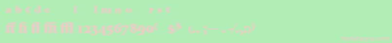 MinionExpertBlack-Schriftart – Rosa Schriften auf grünem Hintergrund