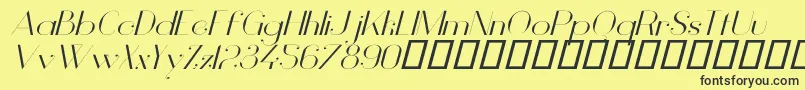 フォントVanityLightWideItalic – 黒い文字の黄色い背景