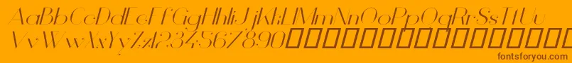 VanityLightWideItalic Font – Brown Fonts on Orange Background