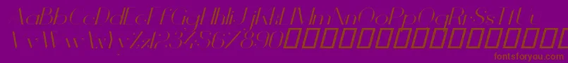 VanityLightWideItalic-Schriftart – Braune Schriften auf violettem Hintergrund