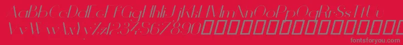 フォントVanityLightWideItalic – 赤い背景に灰色の文字