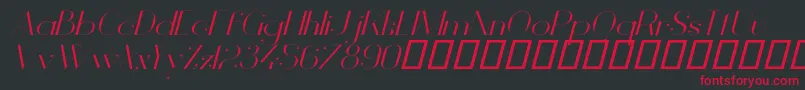 VanityLightWideItalic Font – Red Fonts on Black Background